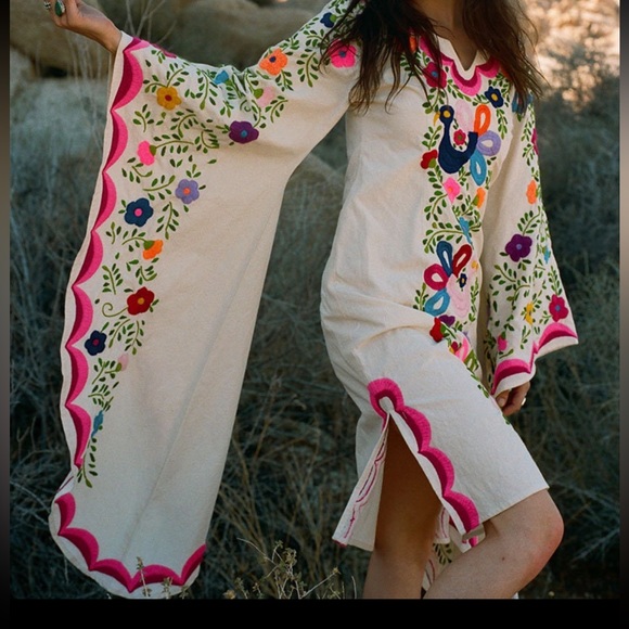 Dresses | Embroidered Mexican Beach Wedding Dress | Poshmark